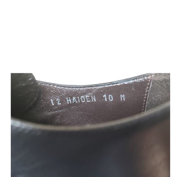 Donald Pliner Haiden Black Leather Italian Made Lace 4 1/2 Heels Pumps Shoes 10 - Picture 6 of 7